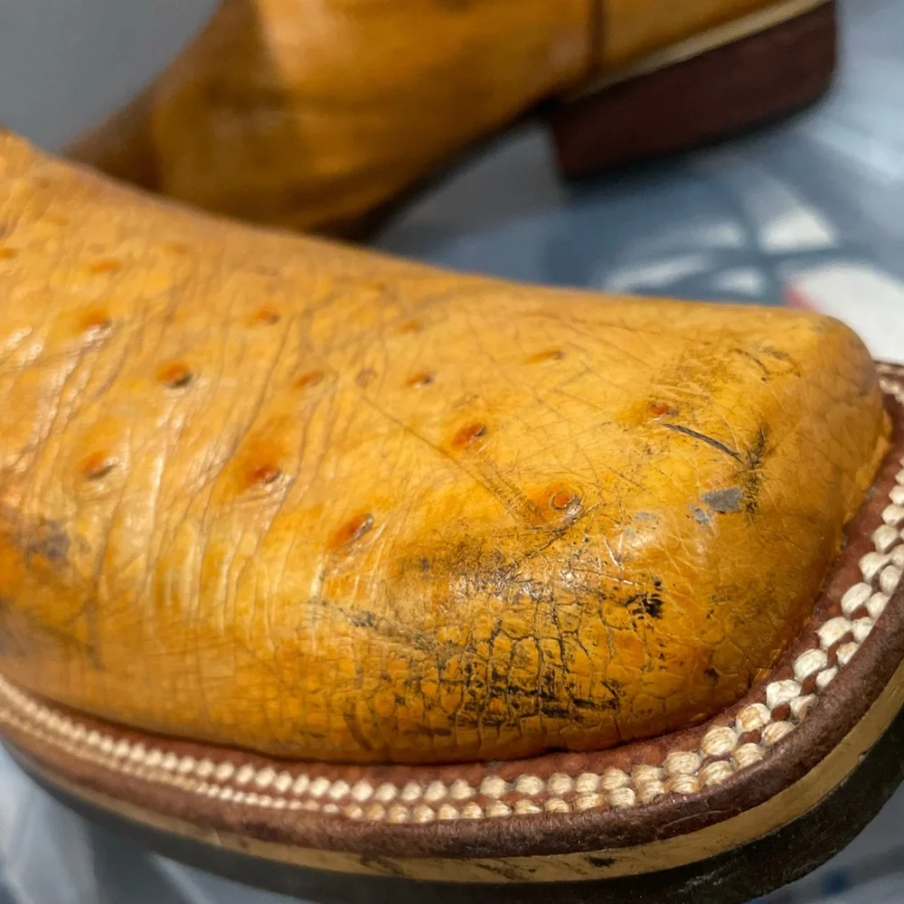 Vintage La Grange Ostrich Boots 10 1/2 - Picture 8 of 15